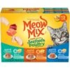 Meow Mix Pate Toppers Seafood & Poultry Variety Pack Cat Food Trays