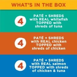 Meow Mix Pate Toppers Seafood & Poultry Variety Pack Cat Food Trays -Wellness Sales 100270 PT4. AC SS1800 V1662501505