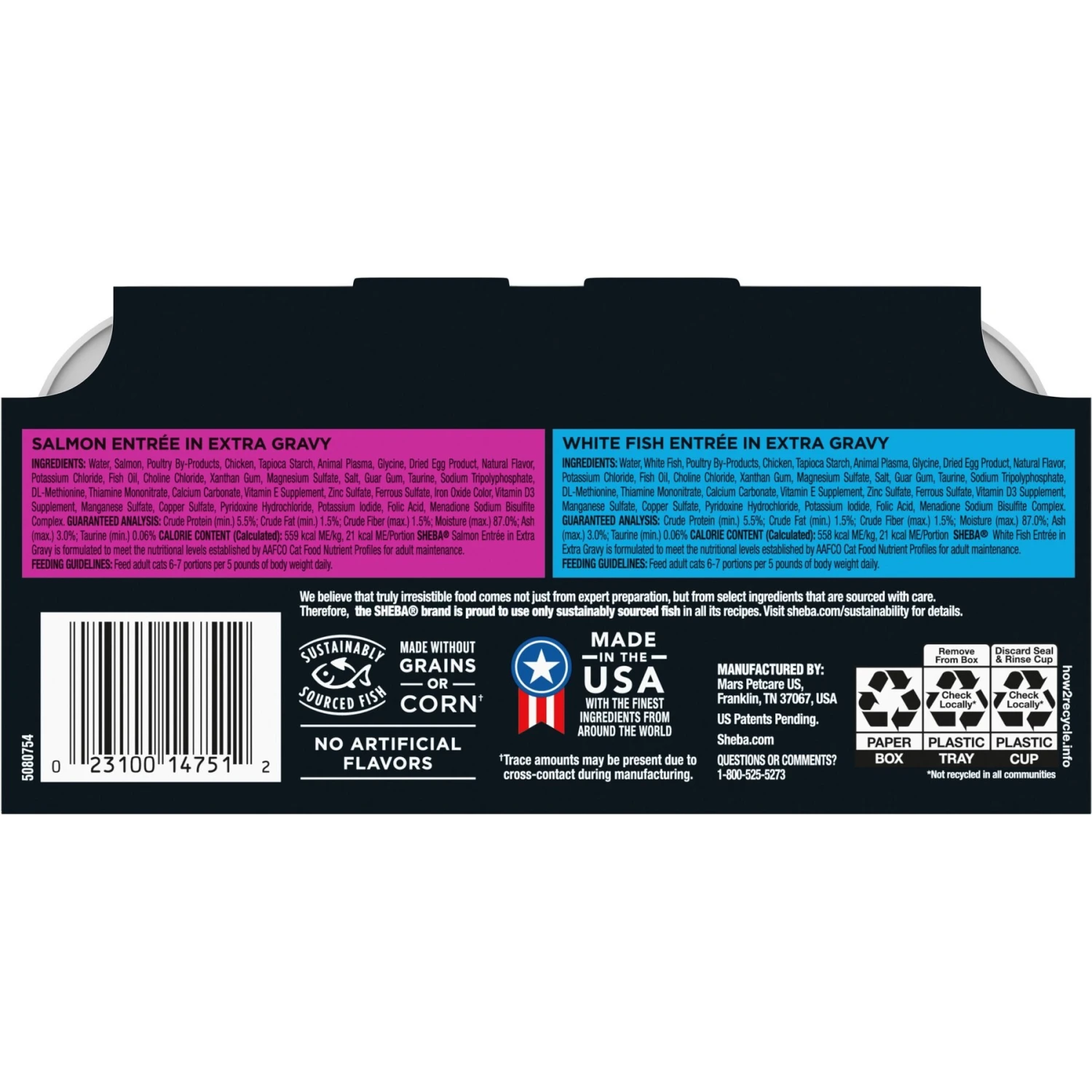 Sheba Gravy Indulgence Salmon & White Fish In Gravy Variety Pack Grain-Free Adult Wet Cat Food, 2.64-oz Can, Case Of 12 2 Sheba Gravy Indulgence Salmon & White Fish In Gravy Variety Pack Grain-Free Adult Wet Cat Food, 2.64-oz Can, Case Of 12 - Image 2