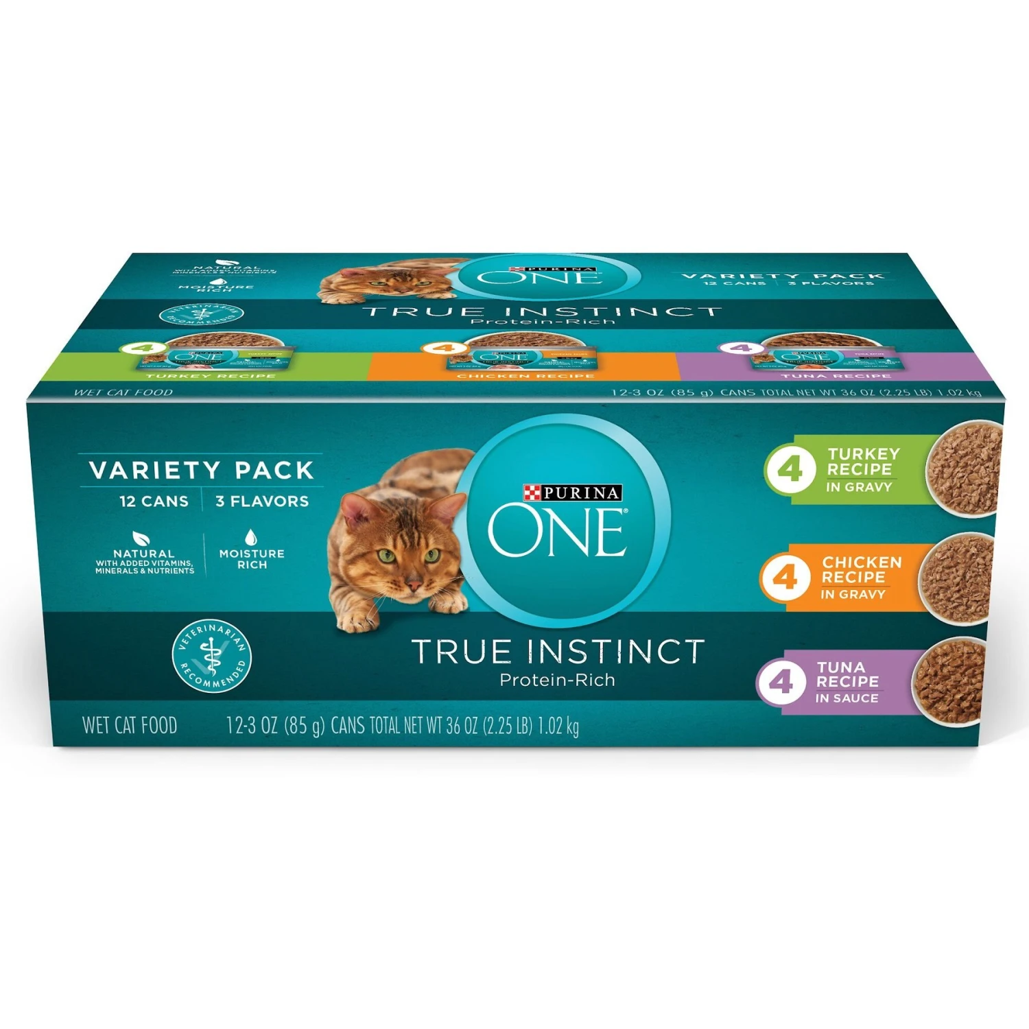 Purina ONE True Instinct Turkey, Chicken & Tuna Variety Pack Canned Cat Food 1 Purina ONE True Instinct Turkey, Chicken & Tuna Variety Pack Canned Cat Food