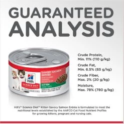 Hill's Science Diet Kitten Savory Salmon Entree Canned Cat Food 15 Hill's Science Diet Kitten Savory Salmon Entree Canned Cat Food -Wellness Sales 110296 PT6. AC SS1800 V1598152568