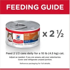 Hill's Science Diet Adult 7+ Savory Turkey Entree Canned Cat Food -Wellness Sales 110301 PT7. AC SS1800 V1598539890