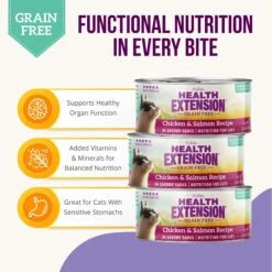 Health Extension Grain-Free Chicken & Salmon Recipe Canned Cat Food -Wellness Sales 110305 PT3. AC SS1800 V1608271645