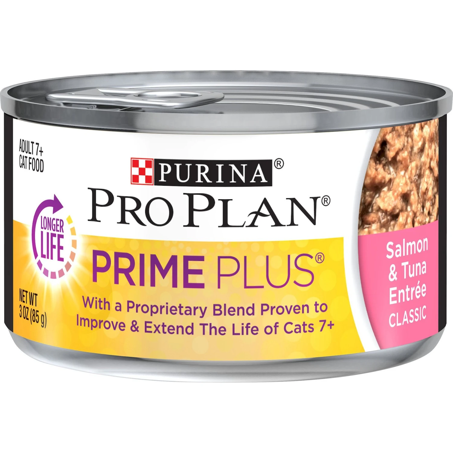 Purina Pro Plan Prime Plus Adult 7+ Salmon & Tuna Entree Classic Canned Cat Food, 3-oz Can, Case Of 24 1 Purina Pro Plan Prime Plus Adult 7+ Salmon & Tuna Entree Classic Canned Cat Food, 3-oz Can, Case Of 24