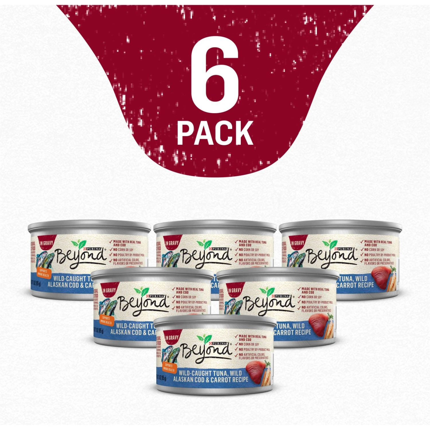 Purina Beyond Natural Wild-Caught Tuna, Cod & Carrots Recipe In Gravy Canned Cat Food 2 Purina Beyond Natural Wild-Caught Tuna, Cod & Carrots Recipe In Gravy Canned Cat Food - Image 2