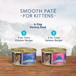 Blue Buffalo Wilderness Pate Kitten Variety Pack With Chicken & Salmon Grain-Free Cat Food -Wellness Sales 114188 PT3. AC SS1800 V1600989971