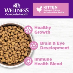 Wellness Complete Health Natural Grain-Free Deboned Chicken & Chicken Meal Dry Kitten Food -Wellness Sales 114499 PT2. AC SS1800 V1636502785