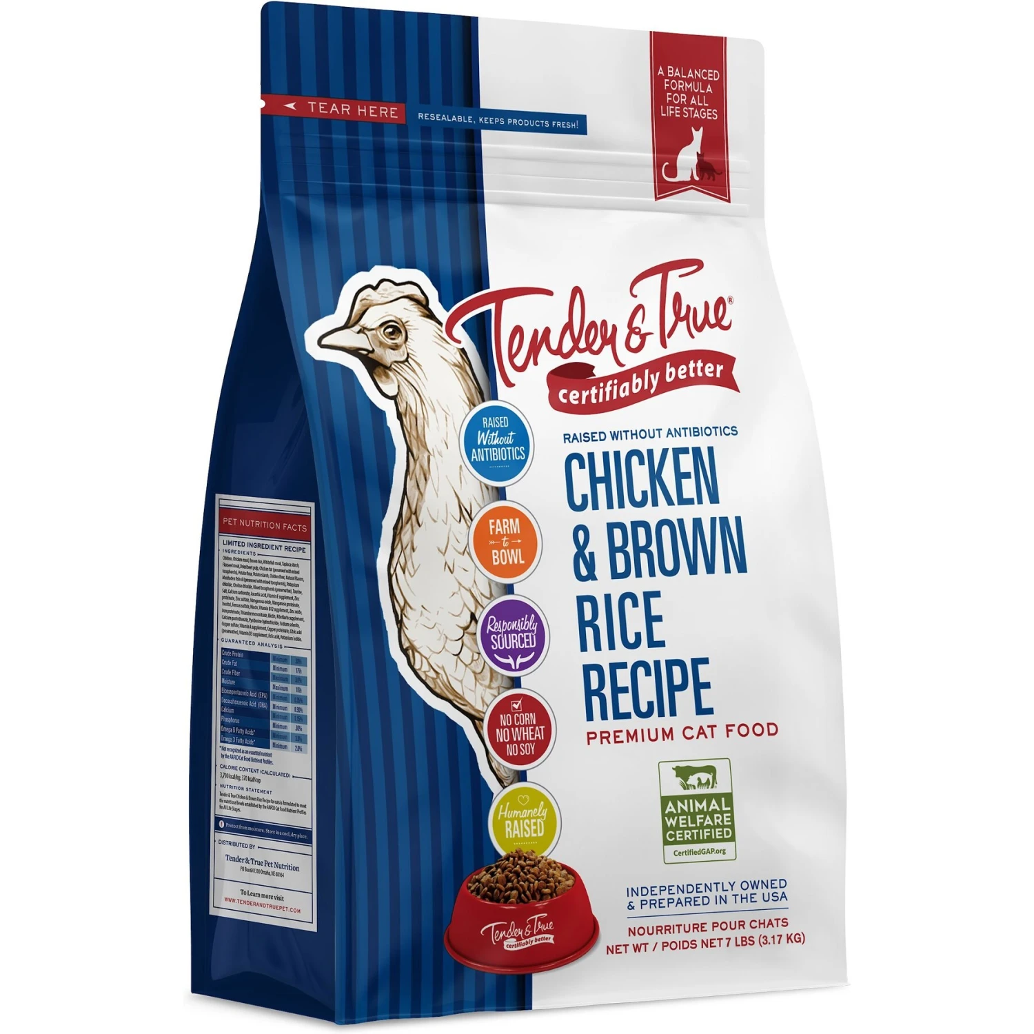 Tender & True Chicken & Brown Rice Recipe Dry Cat Food 1 Tender & True Chicken & Brown Rice Recipe Dry Cat Food