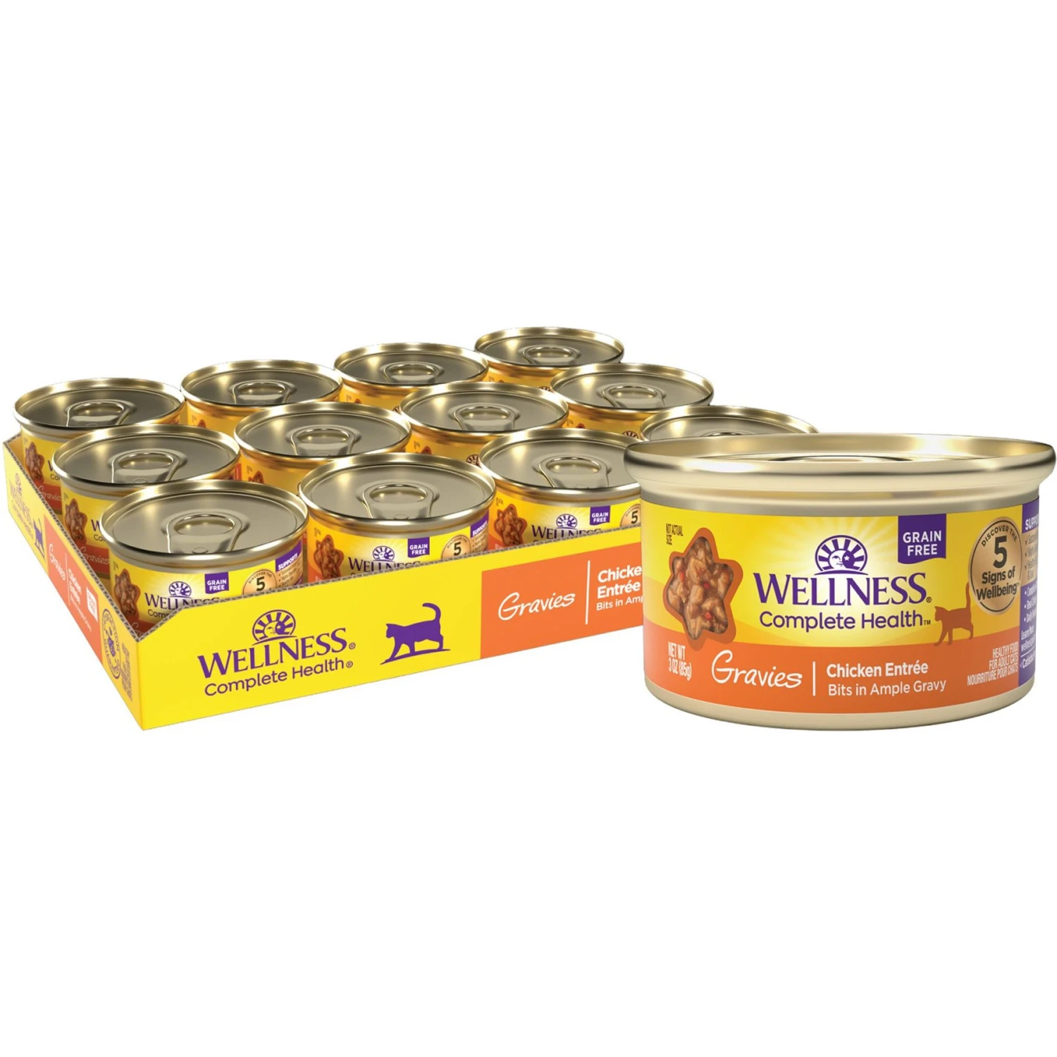 Wellness Natural Grain-Free Gravies Chicken Entrée Canned Cat Food 1 Wellness Natural Grain-Free Gravies Chicken Entrée Canned Cat Food