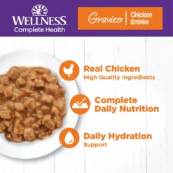 Wellness Natural Grain-Free Gravies Chicken Entrée Canned Cat Food 10 Wellness Natural Grain-Free Gravies Chicken Entrée Canned Cat Food -Wellness Sales 118853 PT2. AC SS1800 V1695839057