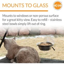 K&H Pet Products EZ Mount Up & Away Kitty Single Diner Stainless Steel Cat Bowl, 1.5-cup -Wellness Sales 121172 PT2. AC SS1800 V1627349209