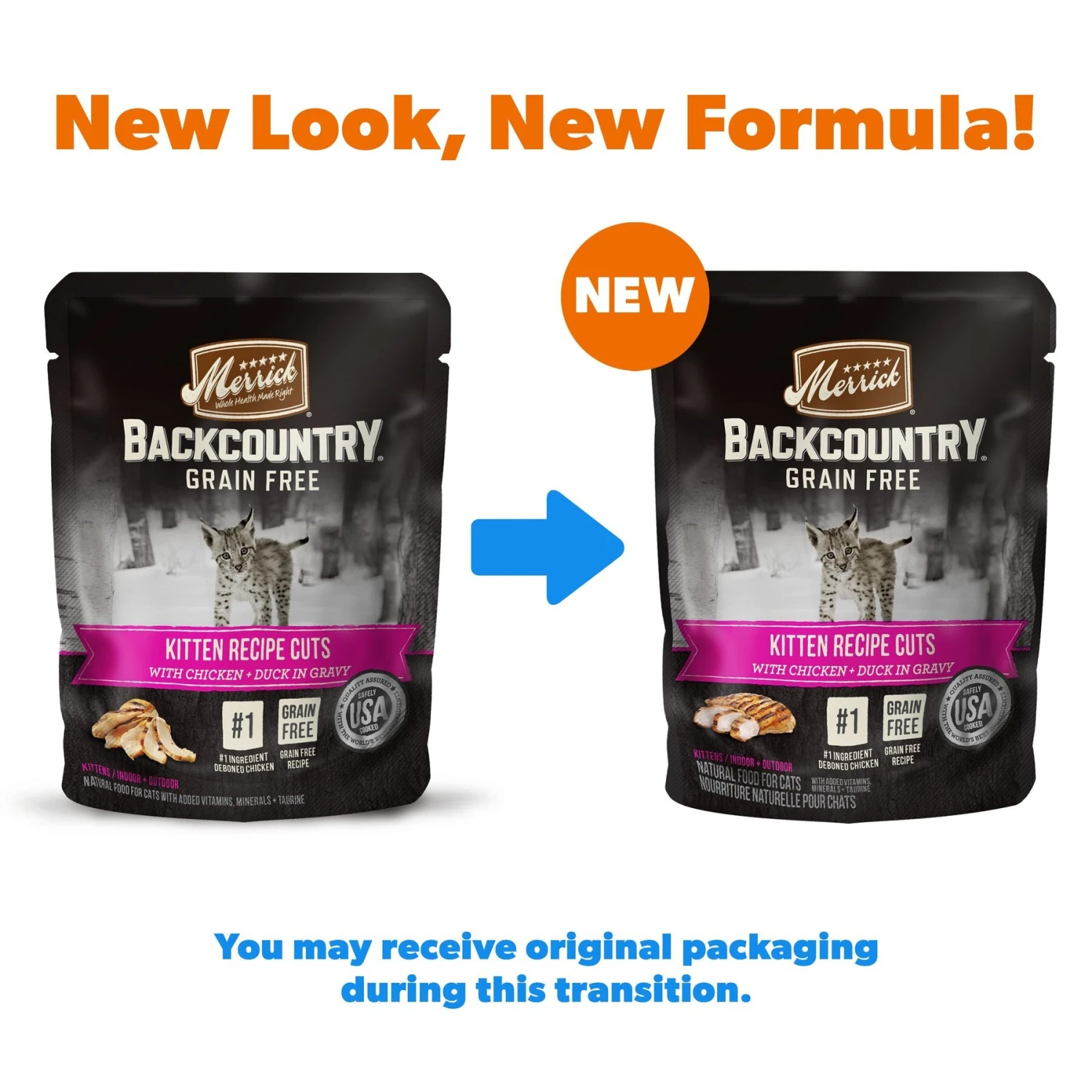 Merrick Backcountry Grain-Free Kitten Recipe Cuts Chicken & Duck In Gravy Cat Food Pouches 2 Merrick Backcountry Grain-Free Kitten Recipe Cuts Chicken & Duck In Gravy Cat Food Pouches - Image 2