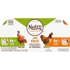 Nutro Perfect Portions Grain-Free Real Turkey & Real Chicken Pate Recipe Variety Pack Adult Wet Cat Food Trays