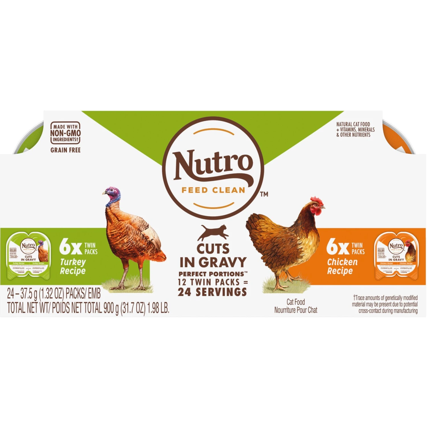 Nutro Perfect Portions Grain-Free Real Turkey & Real Chicken Cuts In Gravy Recipe Variety Pack Adult Wet Cat Food Trays 1 Nutro Perfect Portions Grain-Free Real Turkey & Real Chicken Cuts In Gravy Recipe Variety Pack Adult Wet Cat Food Trays