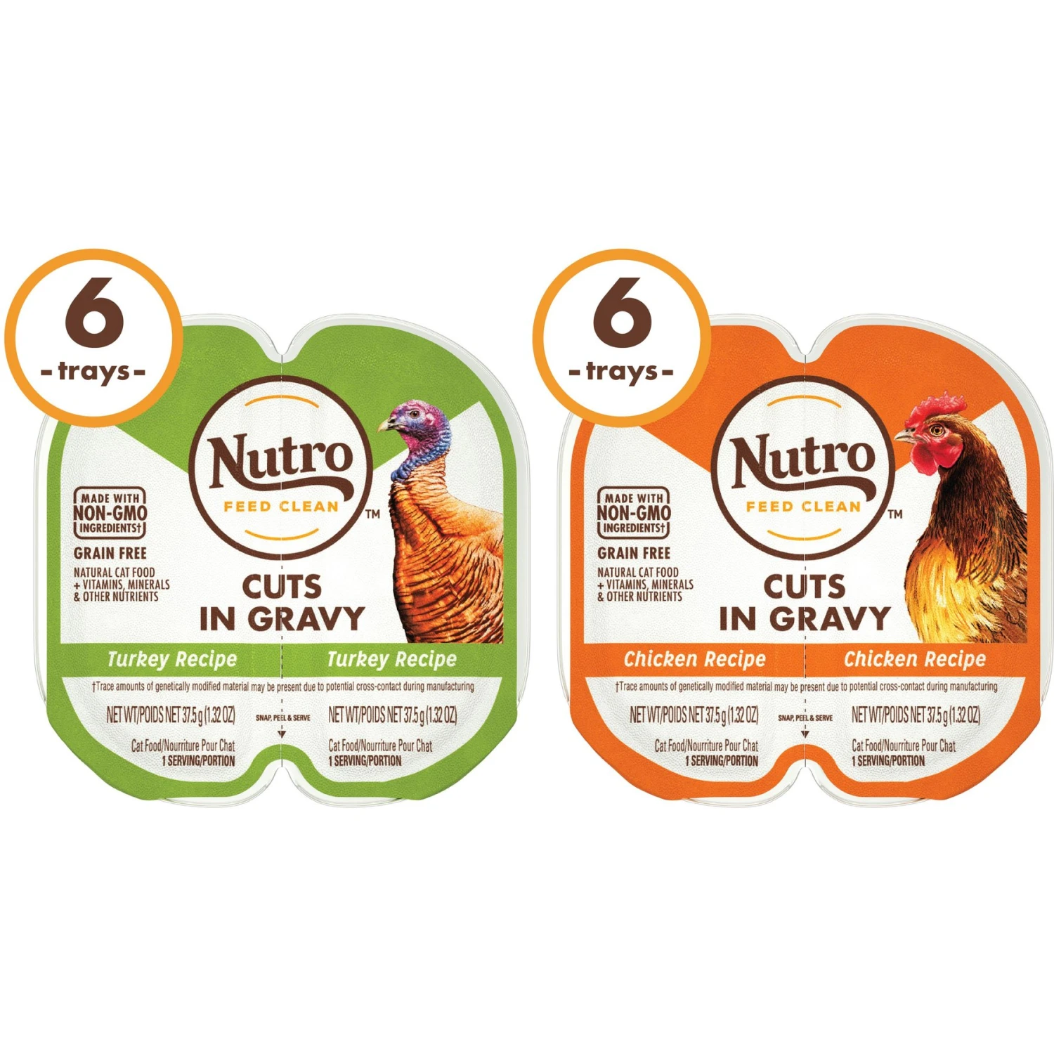 Nutro Perfect Portions Grain-Free Real Turkey & Real Chicken Cuts In Gravy Recipe Variety Pack Adult Wet Cat Food Trays 3 Nutro Perfect Portions Grain-Free Real Turkey & Real Chicken Cuts In Gravy Recipe Variety Pack Adult Wet Cat Food Trays - Image 3
