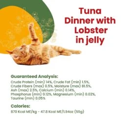 Almo Nature HQS La Cucina Tuna With Lobster Grain-Free Cat Food Pouches 9 Almo Nature HQS La Cucina Tuna With Lobster Grain-Free Cat Food Pouches -Wellness Sales 141497 PT4. AC SS1800 V1632849131