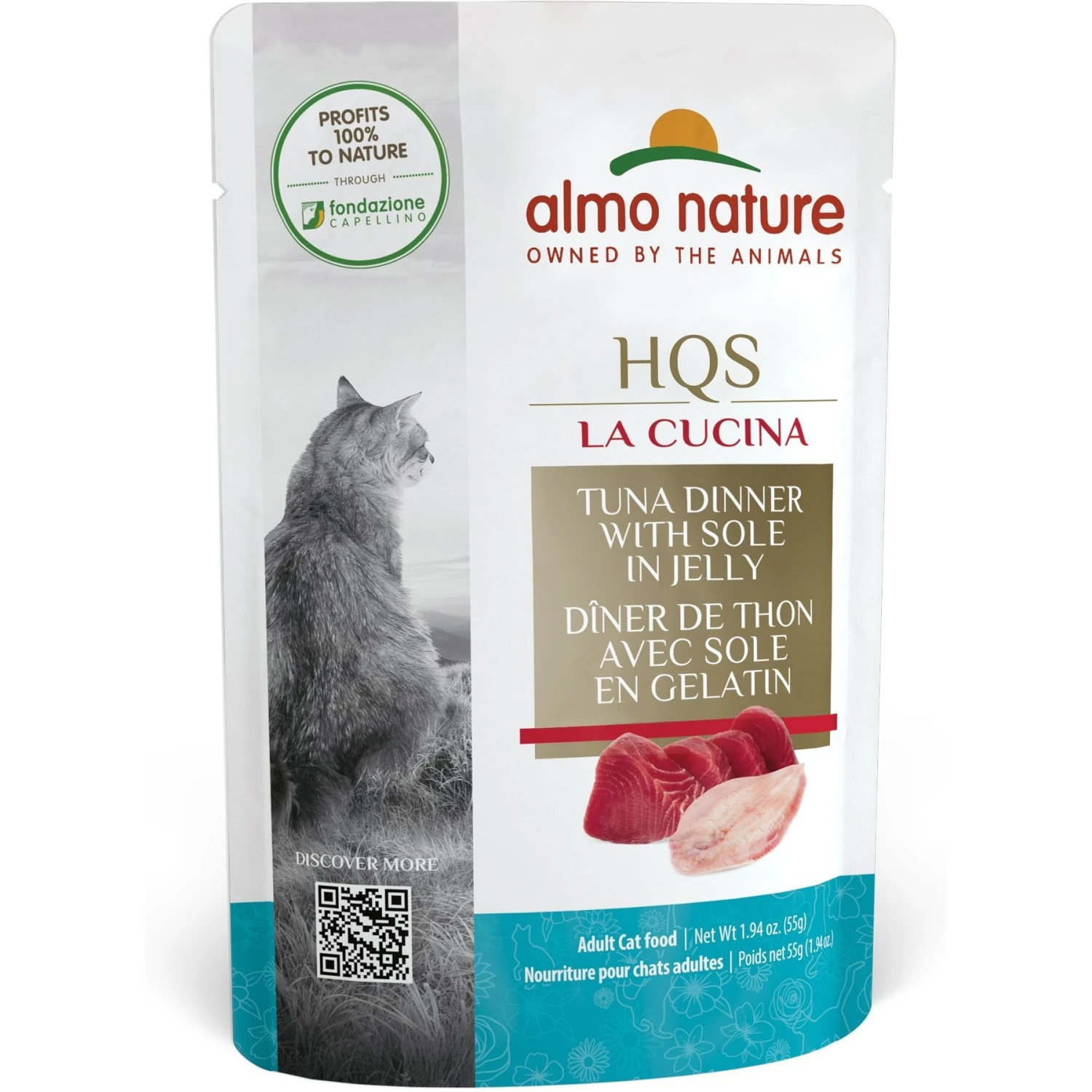 Almo Nature HQS La Cucina Tuna With Sole Grain-Free Cat Food Pouches 1 Almo Nature HQS La Cucina Tuna With Sole Grain-Free Cat Food Pouches