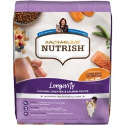 Rachael Ray Nutrish Longevity Natural Chicken With Chickpeas & Salmon Recipe Dry Cat Food