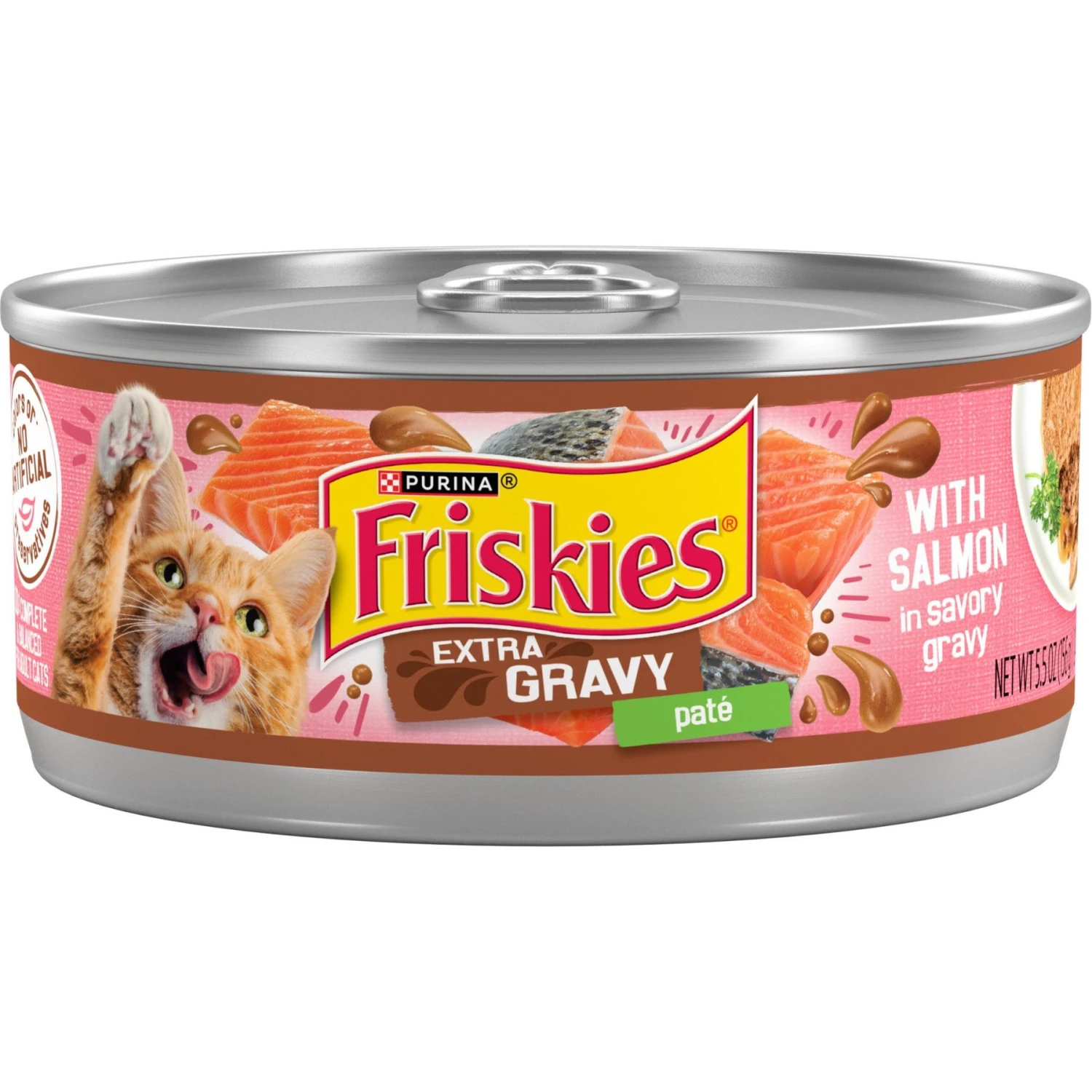 Friskies Extra Gravy Pate With Salmon In Savory Gravy Canned Cat Food 1 Friskies Extra Gravy Pate With Salmon In Savory Gravy Canned Cat Food