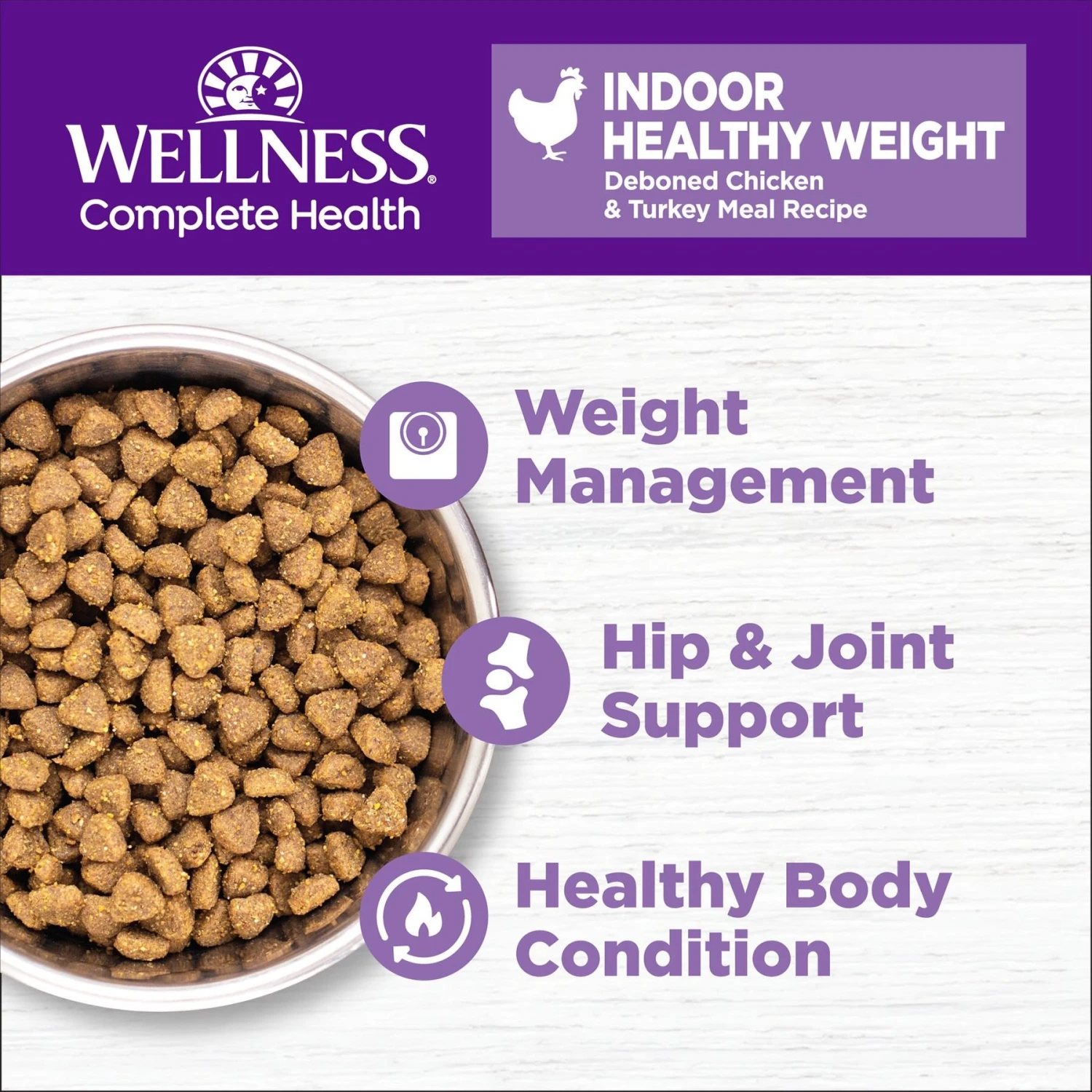 Wellness Complete Health Grain-Free Indoor Healthy Weight Chicken Recipe Natural Dry Cat Food 3 Wellness Complete Health Grain-Free Indoor Healthy Weight Chicken Recipe Natural Dry Cat Food - Image 3