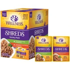 Wellness Healthy Indulgence Shreds Grain-Free Variety Pack Cat Food Pouches