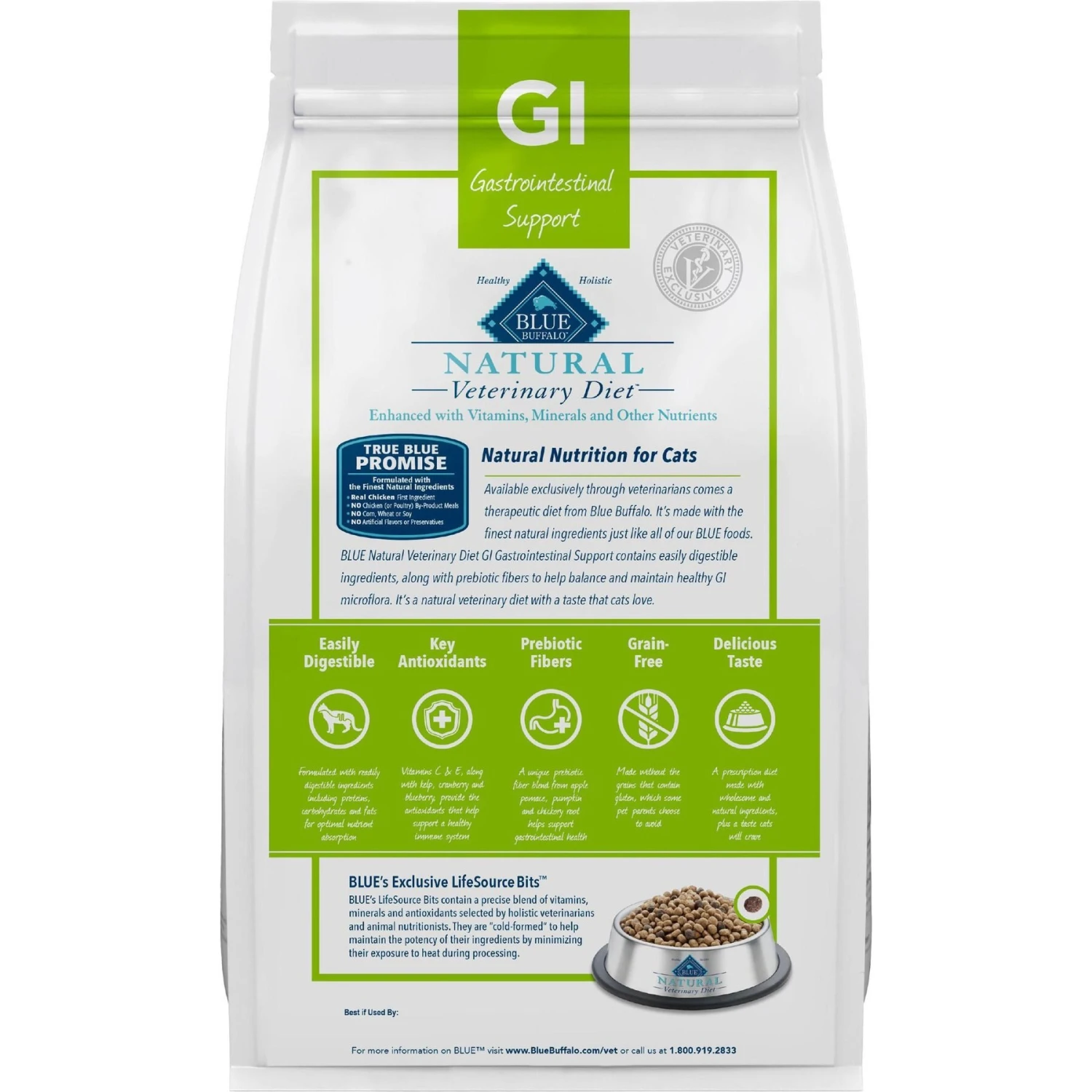 Blue Buffalo Natural Veterinary Diet GI Gastrointestinal Support Grain-Free Dry Cat Food 2 Blue Buffalo Natural Veterinary Diet GI Gastrointestinal Support Grain-Free Dry Cat Food - Image 2