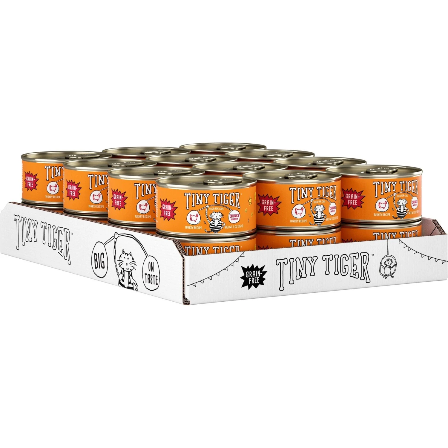 Tiny Tiger Chunks In Gravy Turkey Recipe Grain-Free Canned Cat Food 2 Tiny Tiger Chunks In Gravy Turkey Recipe Grain-Free Canned Cat Food - Image 2