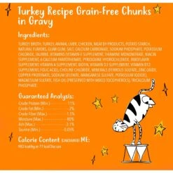 Tiny Tiger Chunks In Gravy Turkey Recipe Grain-Free Canned Cat Food 13 Tiny Tiger Chunks In Gravy Turkey Recipe Grain-Free Canned Cat Food -Wellness Sales 147760 PT5. AC SS1800 V1687284925