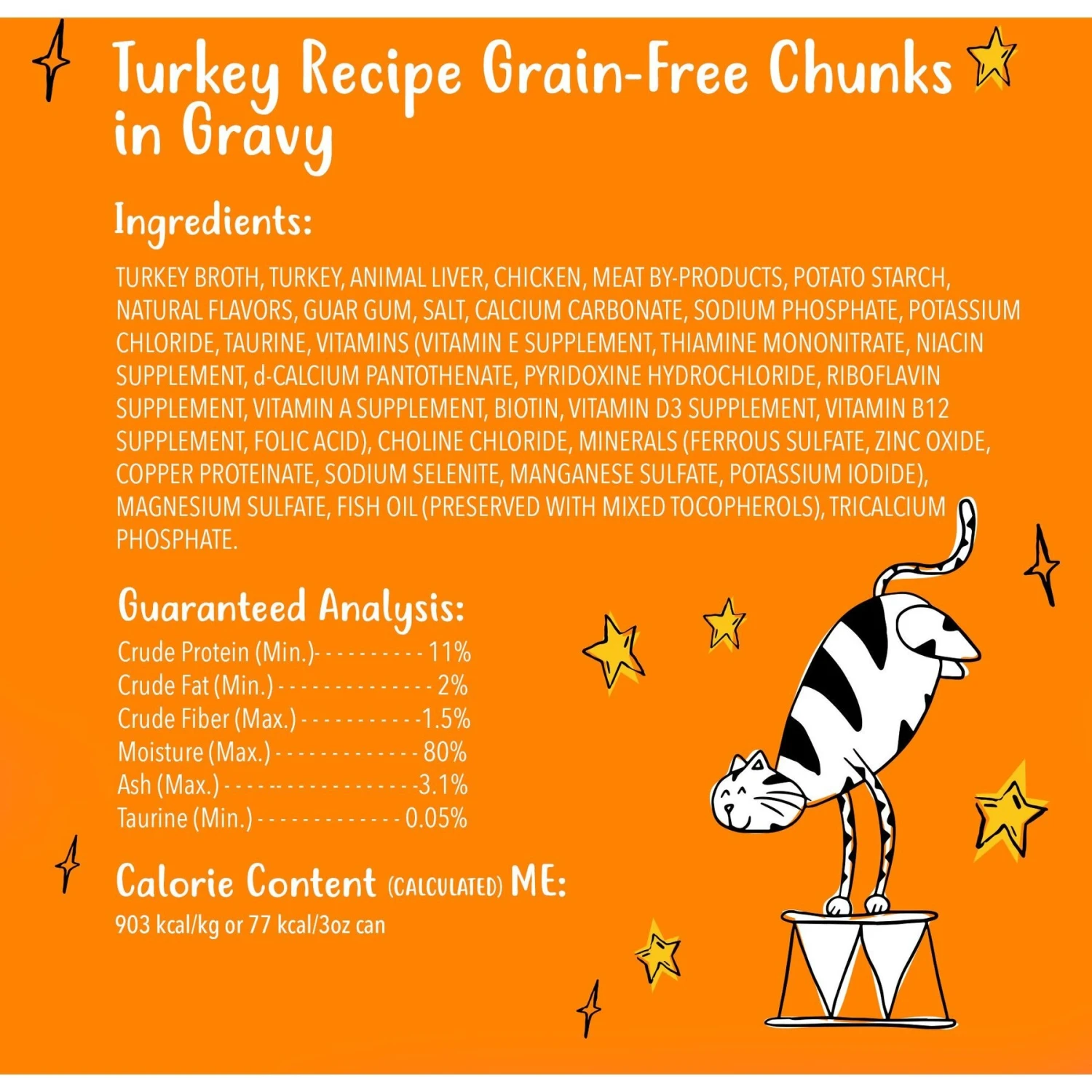 Tiny Tiger Chunks In Gravy Turkey Recipe Grain-Free Canned Cat Food 6 Tiny Tiger Chunks In Gravy Turkey Recipe Grain-Free Canned Cat Food - Image 6