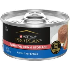 Purina Pro Plan Focus Sensitive Skin & Stomach Classic Arctic Char Grain-Free Entree Canned Cat Food, 3-oz Can, Case Of 24