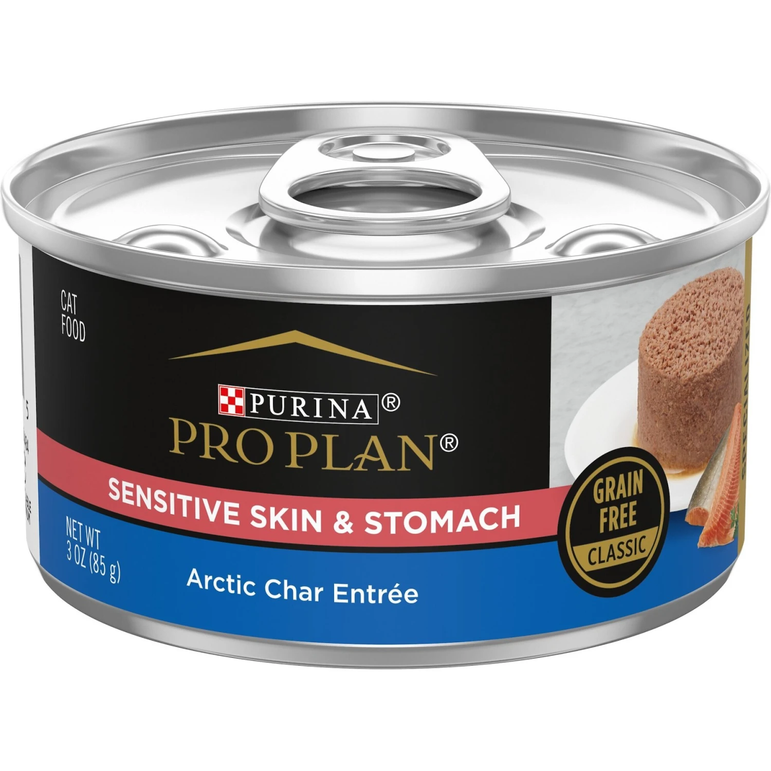 Purina Pro Plan Focus Sensitive Skin & Stomach Classic Arctic Char Grain-Free Entree Canned Cat Food, 3-oz Can, Case Of 24 1 Purina Pro Plan Focus Sensitive Skin & Stomach Classic Arctic Char Grain-Free Entree Canned Cat Food, 3-oz Can, Case Of 24