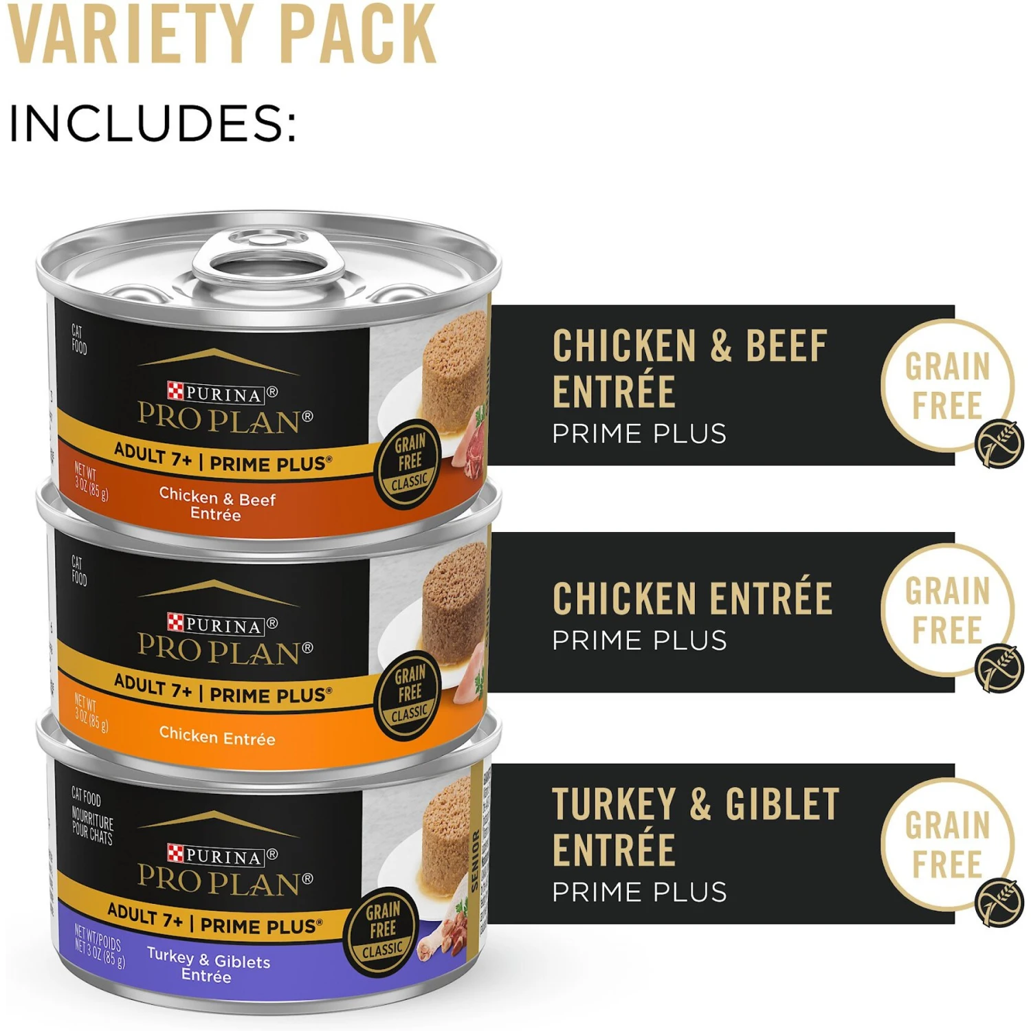 Purina Pro Plan Senior Adult 7+ Poultry & Beef Favorites Pate Variety Pack Canned Cat Food 2 Purina Pro Plan Senior Adult 7+ Poultry & Beef Favorites Pate Variety Pack Canned Cat Food - Image 2