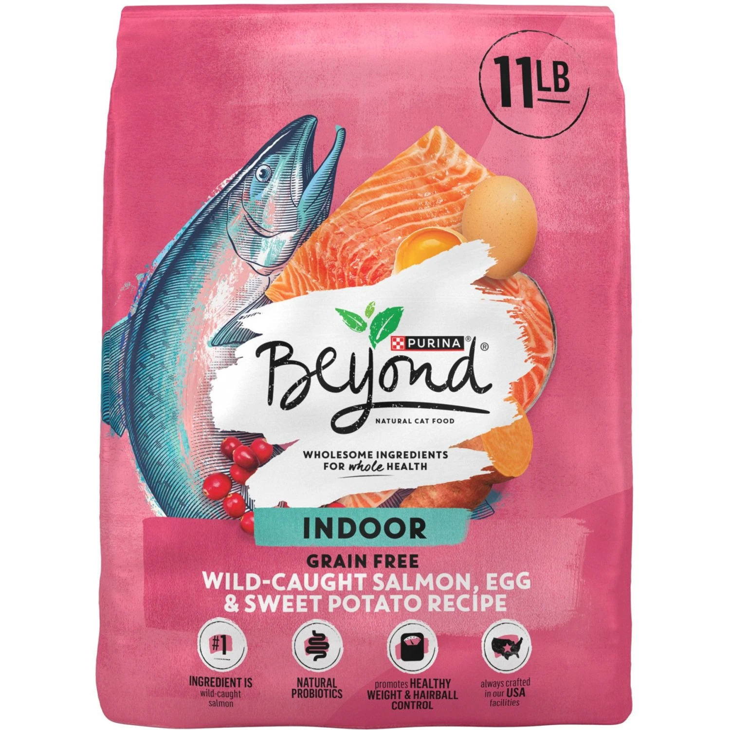 Purina Beyond Simply Indoor Wild-Caught Salmon, Egg & Sweet Potato Recipe Grain-Free Dry Cat Food 1 Purina Beyond Simply Indoor Wild-Caught Salmon, Egg & Sweet Potato Recipe Grain-Free Dry Cat Food