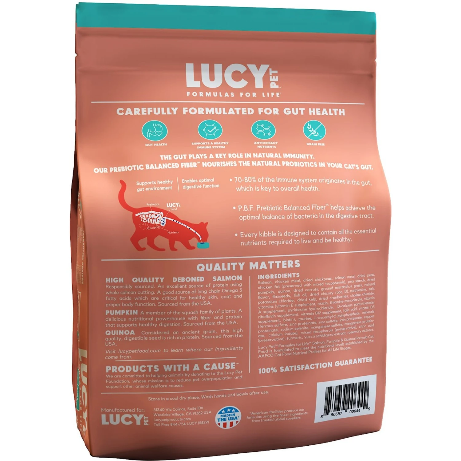 Lucy Pet Products Formulas For Life Salmon, Pumpkin & Quinoa Formula Grain-Free Dry Cat Food 2 Lucy Pet Products Formulas For Life Salmon, Pumpkin & Quinoa Formula Grain-Free Dry Cat Food - Image 2