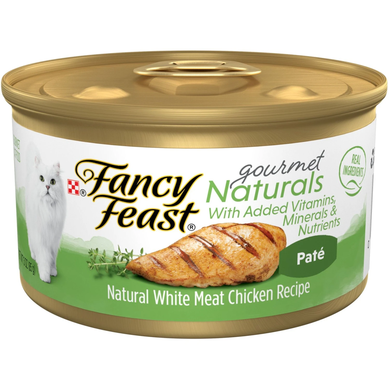 Fancy Feast Gourmet Naturals White Meat Chicken Recipe Pate Canned Cat Food, 3-oz, Case Of 12 1 Fancy Feast Gourmet Naturals White Meat Chicken Recipe Pate Canned Cat Food, 3-oz, Case Of 12
