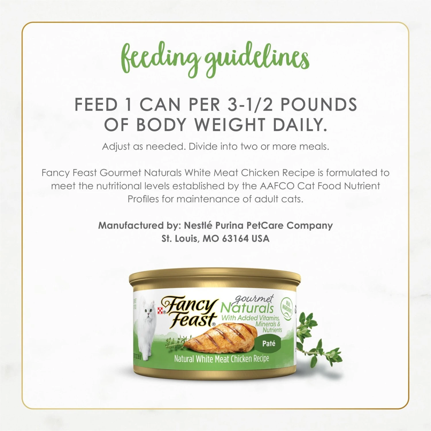 Fancy Feast Gourmet Naturals White Meat Chicken Recipe Pate Canned Cat Food, 3-oz, Case Of 12 8 Fancy Feast Gourmet Naturals White Meat Chicken Recipe Pate Canned Cat Food, 3-oz, Case Of 12 - Image 8