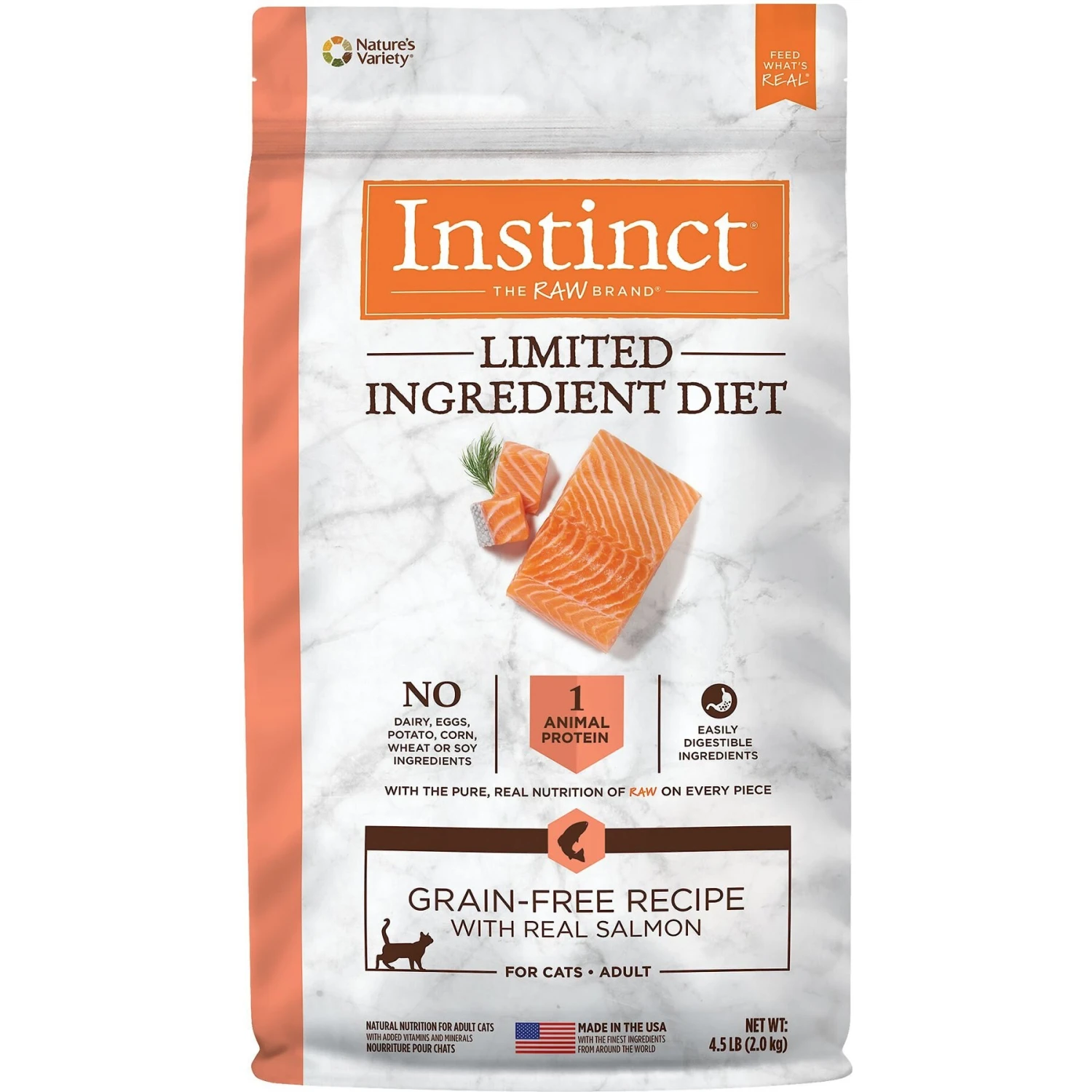 Instinct Limited Ingredient Diet Grain-Free Recipe With Real Salmon Freeze-Dried Raw Coated Adult Dry Cat Food 1 Instinct Limited Ingredient Diet Grain-Free Recipe With Real Salmon Freeze-Dried Raw Coated Adult Dry Cat Food