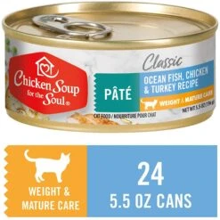 Chicken Soup For The Soul Weight & Mature Care Ocean Fish, Chicken & Turkey Recipe Pate Canned Cat Food 11 Chicken Soup For The Soul Weight & Mature Care Ocean Fish, Chicken & Turkey Recipe Pate Canned Cat Food -Wellness Sales 165137 PT8. AC SS1800 V1600383980