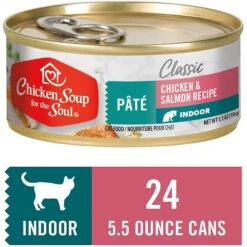 Chicken Soup For The Soul Indoor Chicken & Salmon Recipe Pate Canned Cat Food 11 Chicken Soup For The Soul Indoor Chicken & Salmon Recipe Pate Canned Cat Food -Wellness Sales 165138 PT8. AC SS1800 V1600396275