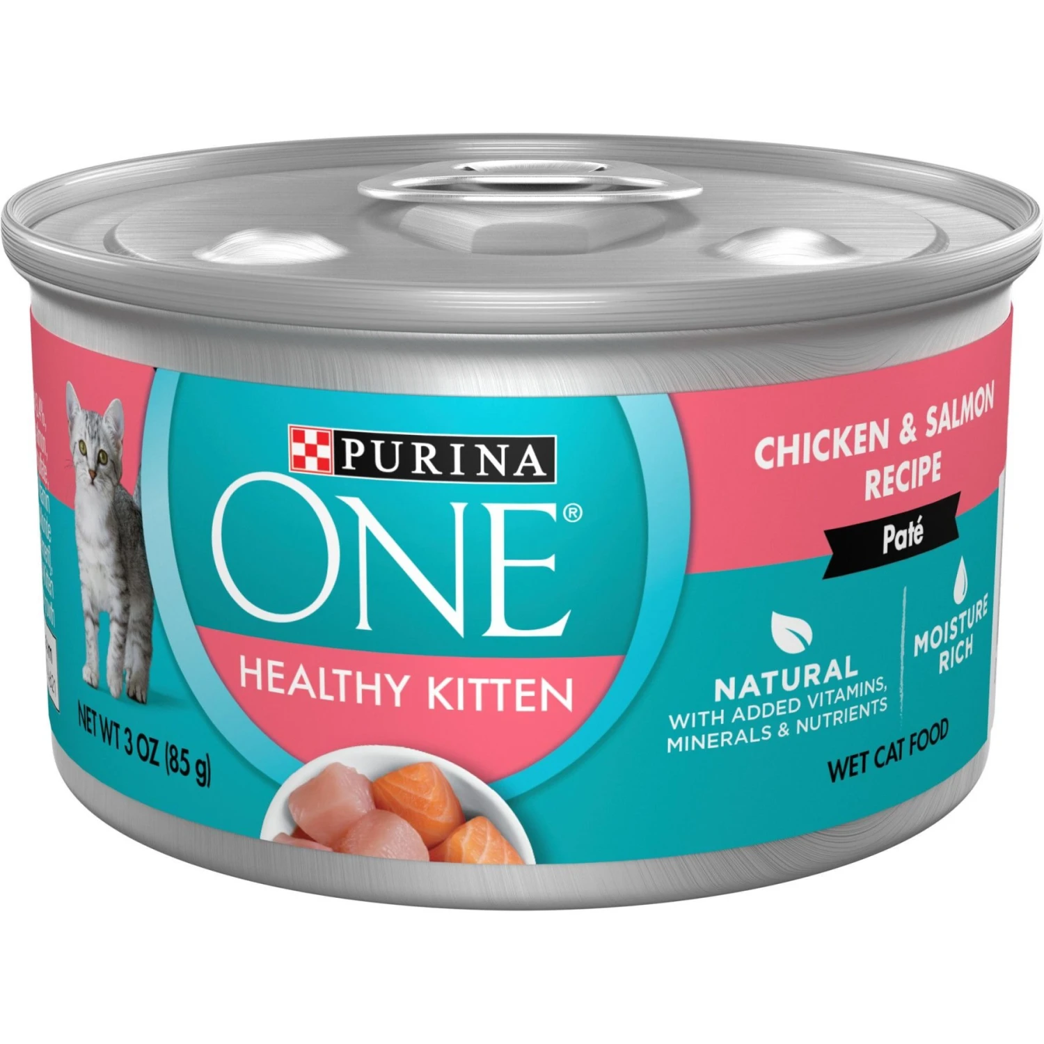 Purina ONE Grain-Free Natural Pate Healthy Kitten Chicken & Salmon Recipe Wet Kitten Food 1 Purina ONE Grain-Free Natural Pate Healthy Kitten Chicken & Salmon Recipe Wet Kitten Food