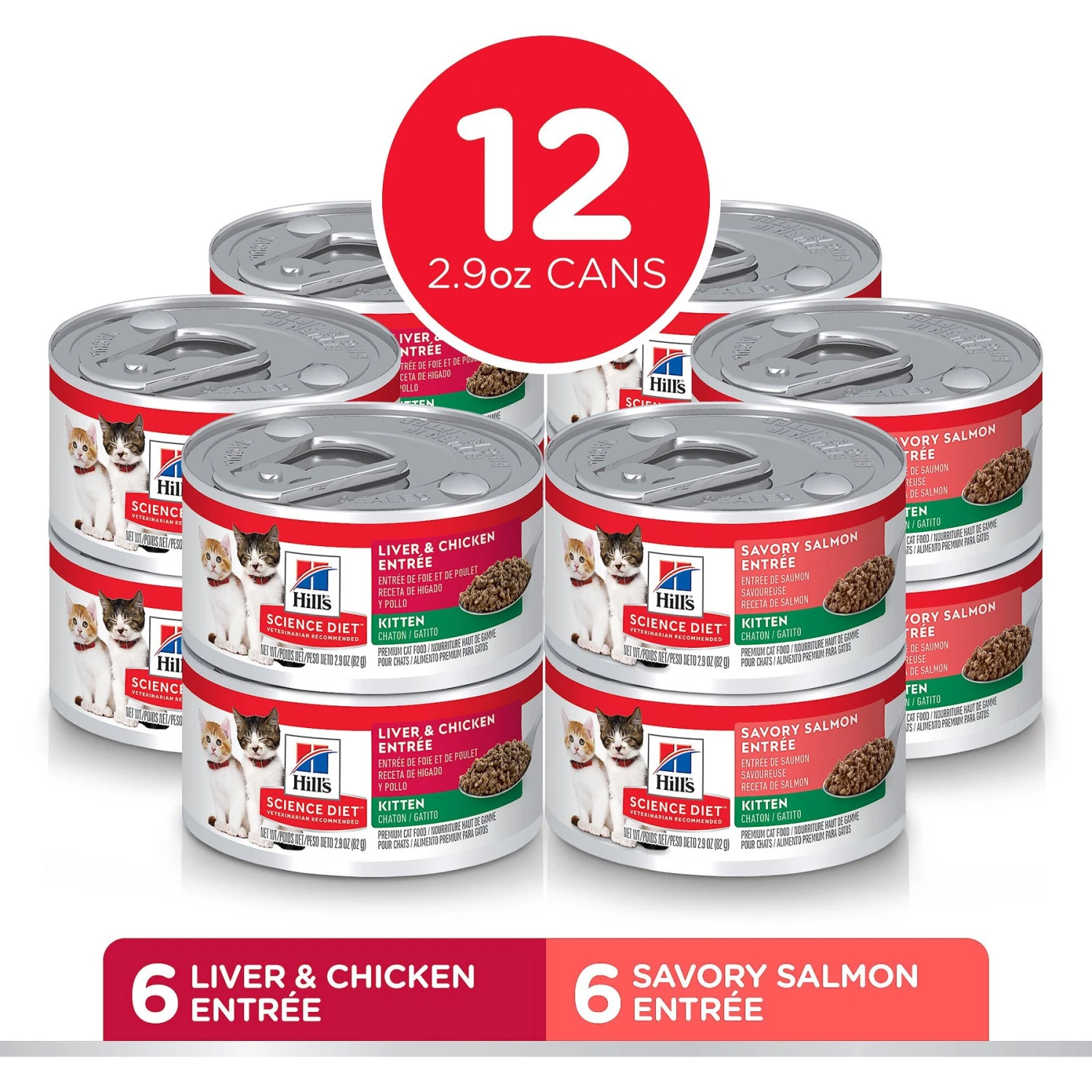 Hill's Science Diet Kitten Liver & Chicken & Savory Salmon Variety Pack Canned Cat Food 2 Hill's Science Diet Kitten Liver & Chicken & Savory Salmon Variety Pack Canned Cat Food - Image 2