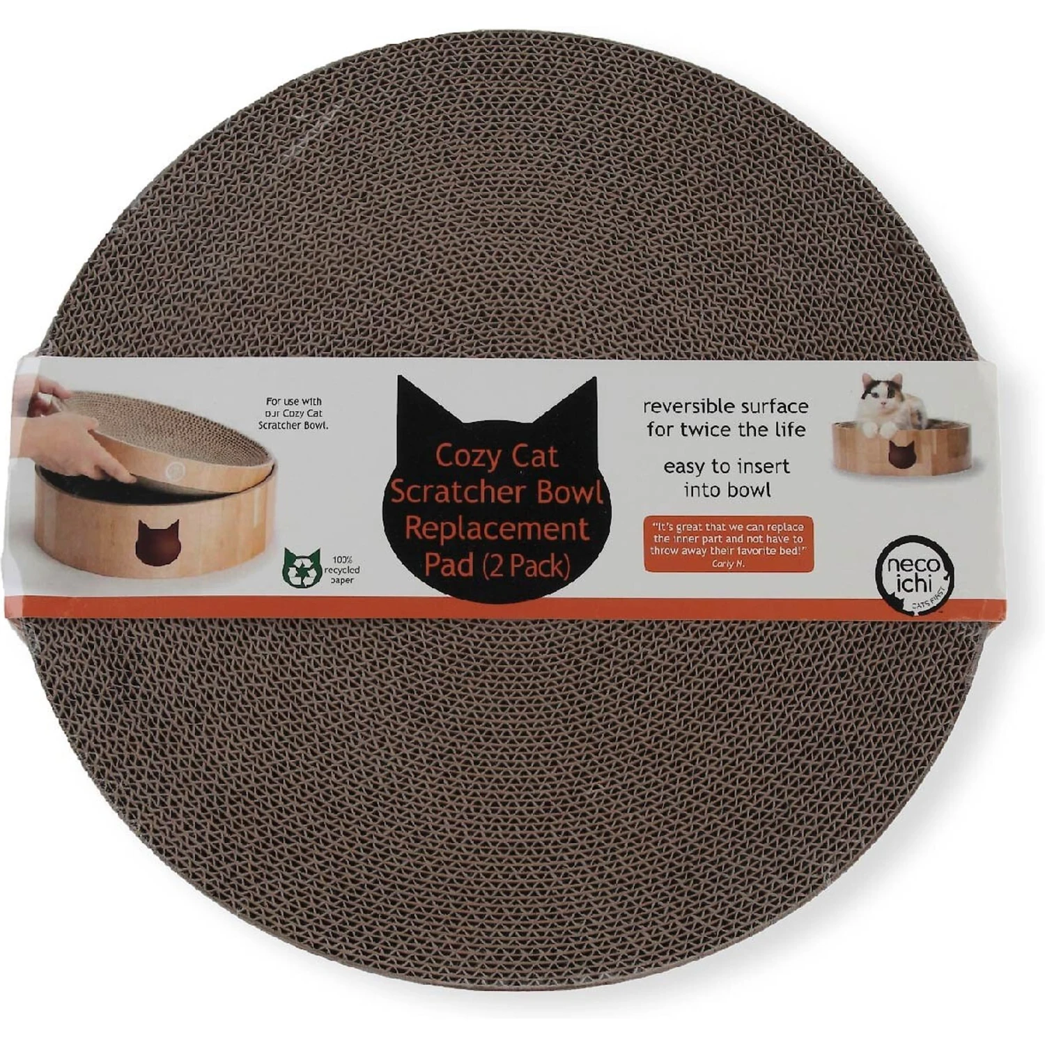 Necoichi Cozy Cat Scratcher Bowl Replacement Pad 2 Necoichi Cozy Cat Scratcher Bowl Replacement Pad - Image 2