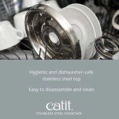 Catit Fresh & Clear Stainless Steel Top Cat Fountain, 64-oz -Wellness Sales 191608 PT5. AC SS1800 V1628096496