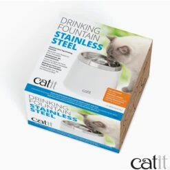 Catit Fresh & Clear Stainless Steel Top Cat Fountain, 64-oz -Wellness Sales 191608 PT8. AC SS1800 V1628095596