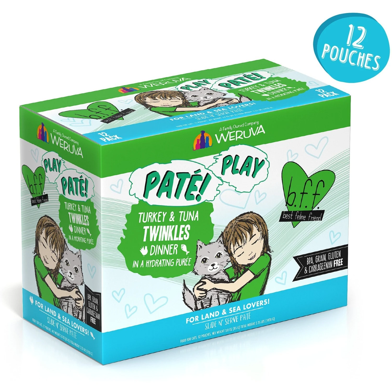 BFF Play Pate Lovers Turkey & Tuna Twinkles Wet Cat Food, 3-oz Pouch, Pack Of 12 2 BFF Play Pate Lovers Turkey & Tuna Twinkles Wet Cat Food, 3-oz Pouch, Pack Of 12 - Image 2