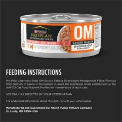 Purina Pro Plan Veterinary Diets OM Overweight Management Savory Selects With Salmon Wet Cat Food -Wellness Sales 200277 PT6. AC SS1800 V1700159302