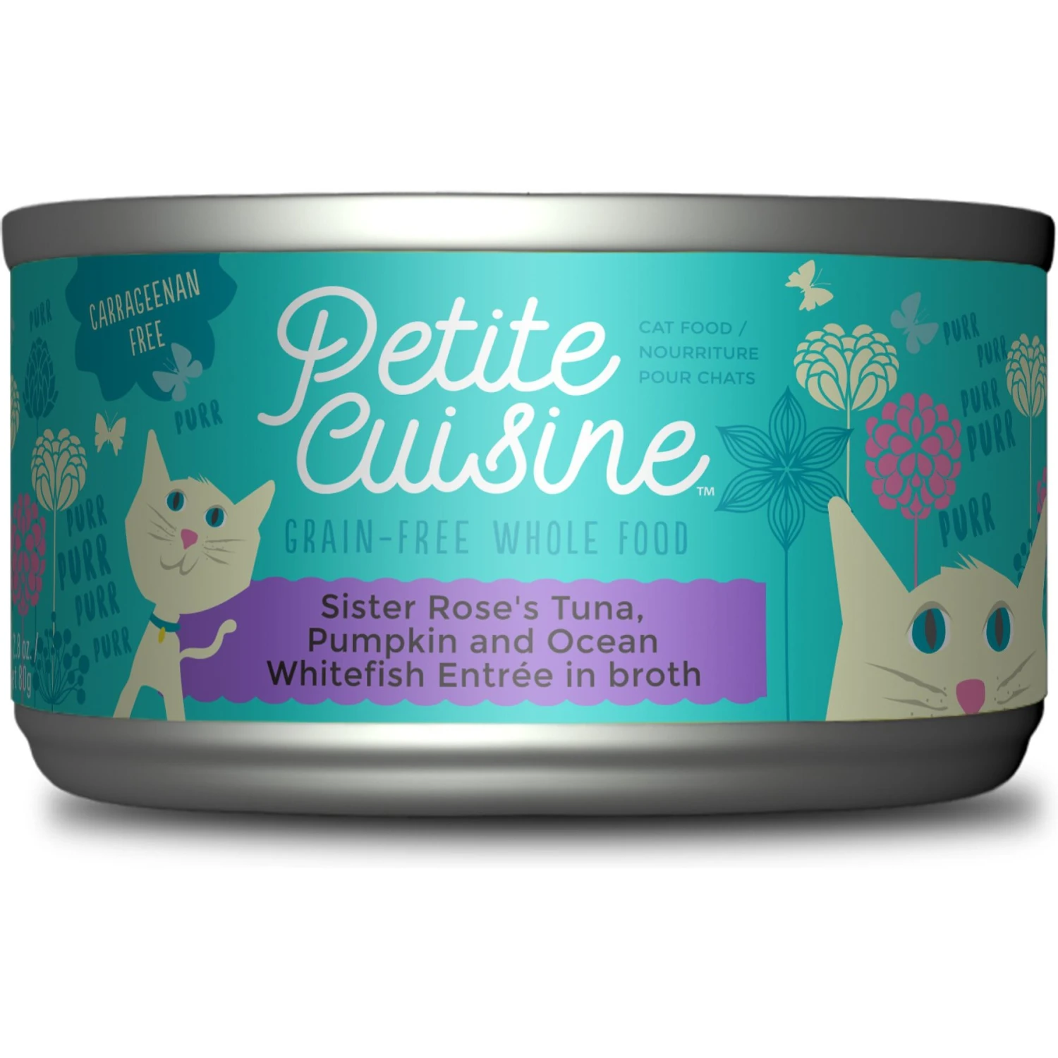 Petite Cuisine Sister Rose's Tuna, Pumpkin & Ocean Whitefish Entrée In Broth Grain-Free Wet Cat Food, 2.8-oz Can, Case Of 24 1 Petite Cuisine Sister Rose's Tuna, Pumpkin & Ocean Whitefish Entrée In Broth Grain-Free Wet Cat Food, 2.8-oz Can, Case Of 24