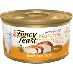 Fancy Feast Gourmet Naturals Turkey Recipe Pate Canned Cat Food, 3-oz Can, Case Of 12