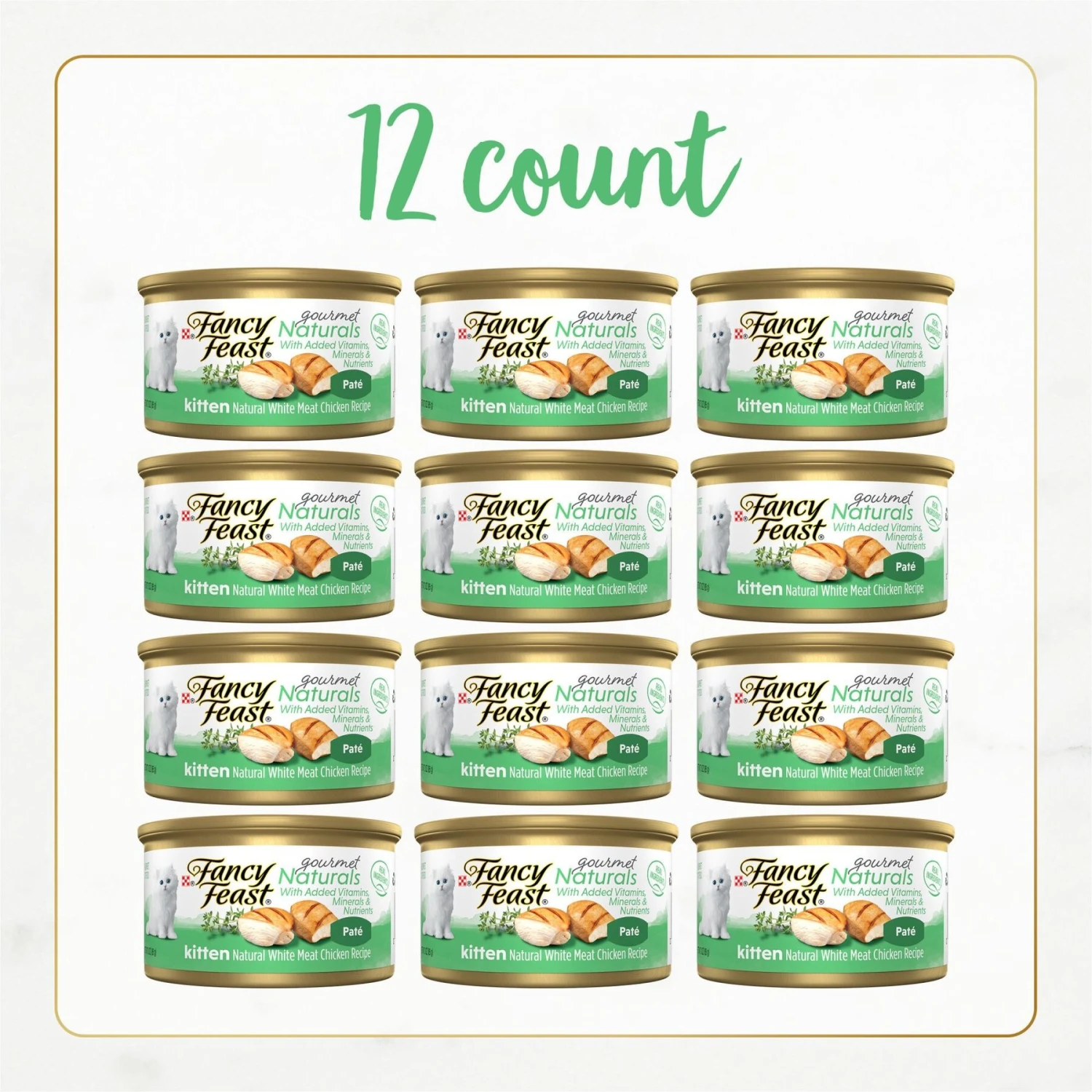 Fancy Feast Gourmet Naturals White Meat Chicken Recipe Grain-Free Pate Kitten Canned Cat Food, 3-oz Can, Case Of 12 2 Fancy Feast Gourmet Naturals White Meat Chicken Recipe Grain-Free Pate Kitten Canned Cat Food, 3-oz Can, Case Of 12 - Image 2