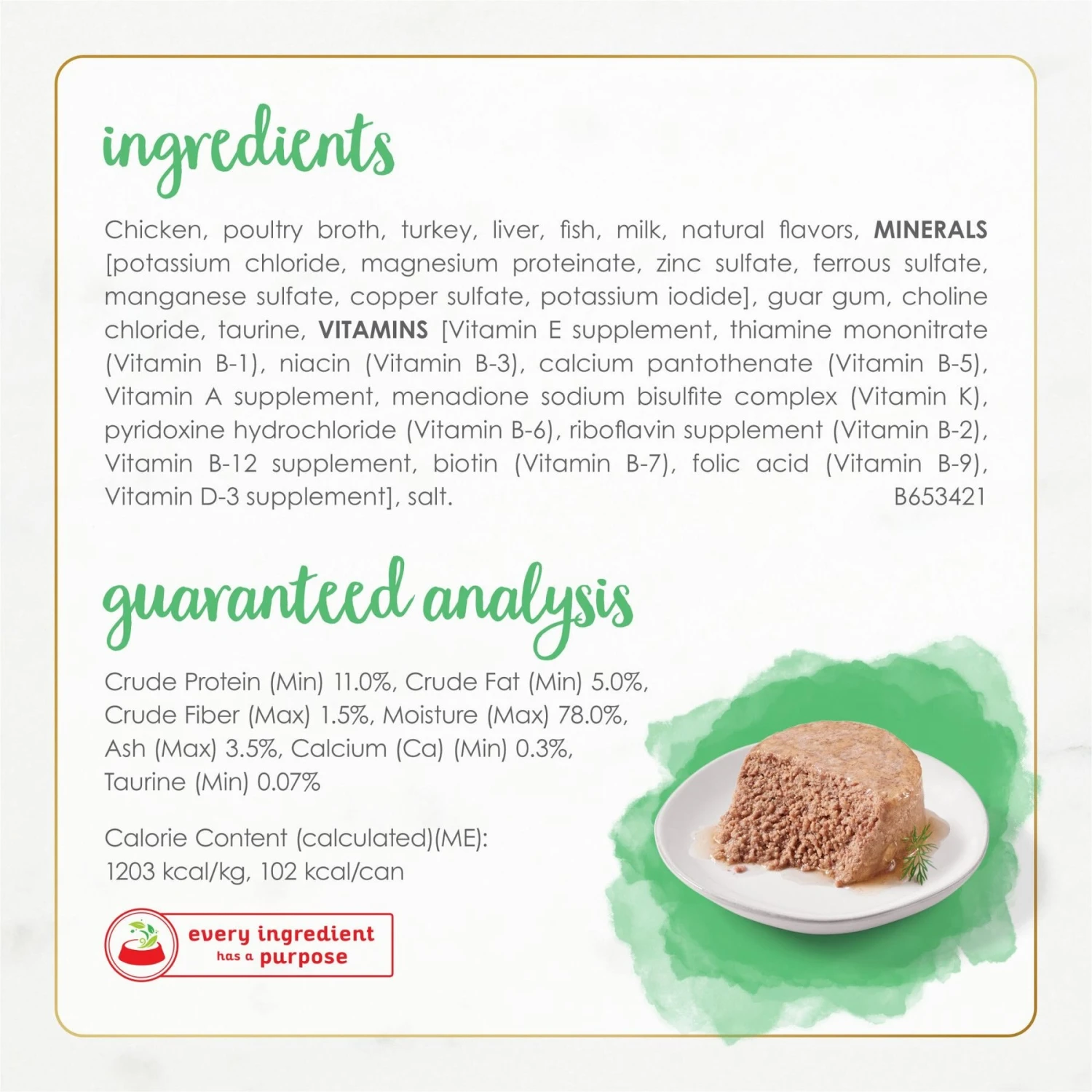 Fancy Feast Gourmet Naturals White Meat Chicken Recipe Grain-Free Pate Kitten Canned Cat Food, 3-oz Can, Case Of 12 6 Fancy Feast Gourmet Naturals White Meat Chicken Recipe Grain-Free Pate Kitten Canned Cat Food, 3-oz Can, Case Of 12 - Image 6